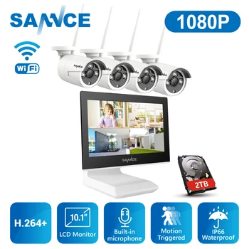 SANNCE 1080p HD Kablosuz Güvenlik Kamera Sistemi 10.1 