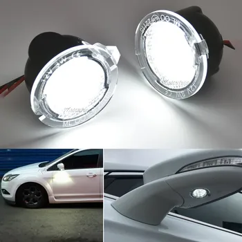 1 Çift Beyaz Altında Yan Ayna su birikintisi ışıkları Ford F150 Raptor Kenar Explorer Flex Fusion Lincoln Navigator Mark LT MKX vb 12V