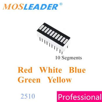 Mosleader 100 ADET 2510 10 Segment Ekran Dijital DIP20 Kırmızı Beyaz Mavi Yeşil Sarı Çubuk LED çubuk LED 10 segment ekran