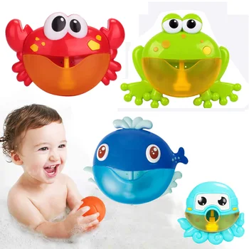 Bebek Banyo Oyuncakları Elektronik Kabarcık Yengeç Su Oyunu Kabarcık Makinesi Havuzu yüzme küveti Sabun Makinesi Banyo Oyuncakları Çocuklar Çocuklar için