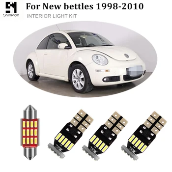 5x Hata Ücretsiz İç led ışık Kiti VW Yeni Böcekler 1998-2010 araba aksesuarları okuma kubbe ışıkları bagaj lambası oto ampul