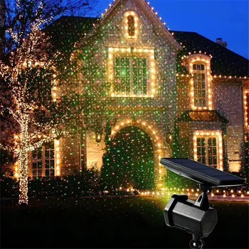 Güneş enerjili Gökyüzü yıldız sahne spot Noel lazer projektör ışık IP65 açık peyzaj Bahçe çim lambası