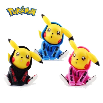 Anime Pokemon Rakamlar 11cm Rüzgarlık Pikachu Oyuncaklar çizgi film karakteri PVC Koleksiyon Model Oyuncak Kawaii Çocuklar Anime doğum günü hediyesi