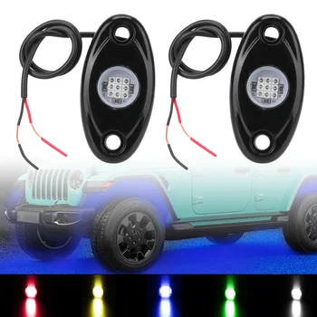 Gövde altı Glow 1 çift Trail Rig lamba LED kaya ışıkları Jeep Atv Suv Offroad araba kamyon yat Led Neon ışık su geçirmez