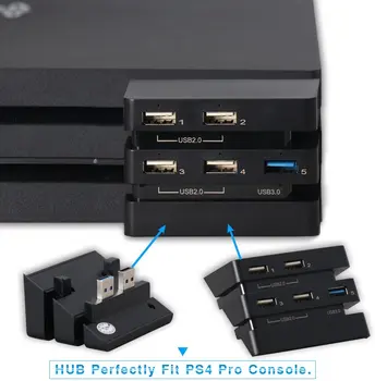 PS4 Pro Aksesuarları Ana USB Hub 3.0 ve 2.0 USB Bağlantı Noktası Oyun Konsolu Uzatın USB Adaptörü PlayStation 4 Pro için V2 HUB
