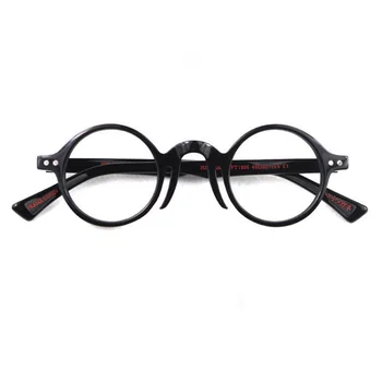 BETSION Vintage Gözlük Çerçeveleri Küçük Yuvarlak 40mm Erkek Gözlük El Yapımı Asetat Gözlük Kadınlar İçin Reçete Gözlük