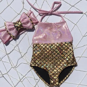 2 ADET Set Bebek Kız Mayo Kız Yay Düğüm Tankini Çocuklar Bikini Kolsuz Halter Mayo Yenidoğan Mayo Beachwear