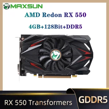 MAXSUN AMD GPU Radeon RX 550 Transformatörler 4G GDDR5 14nm Bilgisayar PC Oyun Video HDMI Uyumlu DP DVI 128Bit Grafik Kartı