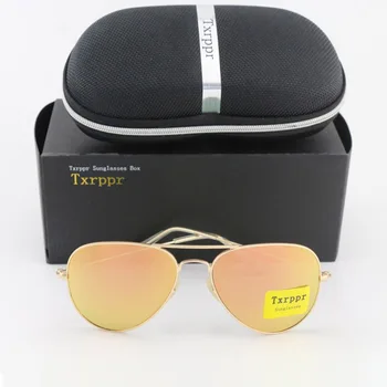Txrppr Yüksek kalite Altın Metal Çerçeve Pembe lens moda güneş gözlükleri Erkekler ve Kadınlar İçin Marka tasarımcısı Spor güneş gözlüğü kutusu İle