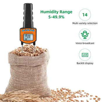 Dijital Tahıl Nem Ölçer Taşınabilir Higrometre Mısır Buğday Pirinç Fasulye Sorgum nem test cihazı Ses Yayın Fonksiyonu ile