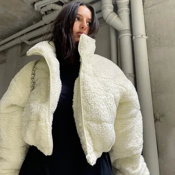 2021 Kış Oyuncak Ceket Polar Kazak Sherpa Polar Büyük Boy Kabarık Ceket Sonbahar Kış sıcak Ceketler Kadın Palto Yeni