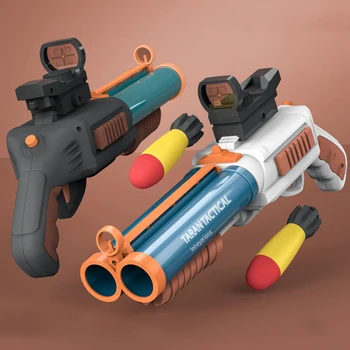 Sondaj Çift namlulu Oyuncak Tabanca Blaster Erkek yumuşak kurşun Silah Çocuk Tüfek Silah Köpük Dart Tabanca Çocuklar Yetişkin Açık Eğlence