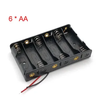 AA taşınabilir güç kaynağı kılıfı 6 * AA Pil Tutucu saklama kutusu 6 Yuvası AAA Şarj Edilebilir Piller Konteyner 9V