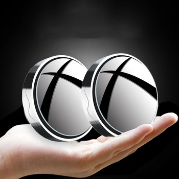 2 adet Araba Kör Nokta Ayna Güçlü Vantuz 360 Derece Dönen Araba Geri Yardımcı Geniş Açı Yuvarlak Dışbükey Aynalar Otomatik