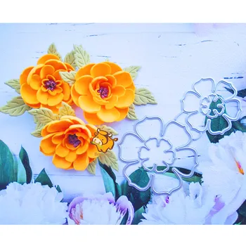 Katmanlı Çiçekler Metal Kesme Die Şablonlar Şablon Scrapbooking Kağıt Albümü Kartları Hediye Dekor Bıçak Yumruk Kalıp Cut Kalıplar Yeni