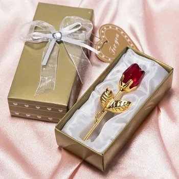 Sevgililer Günü Hediyesi Kristal Cam Gül yapay çiçek Gümüş Altın Çubuk Gül Çiçek Düğün Hediyeleri Sevgililer Günü hediyesi SEVGİLİSİ İçin