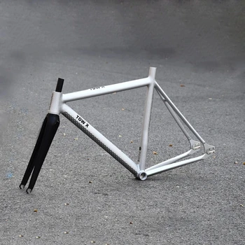 55CM S & F ÇEKİCİ X Kas Serin Fixie bisiklet iskeleti ışık Tek Hız Sabit Vites Parça bisiklet şasisi İçin Frenler Karbon Fiber Çatal
