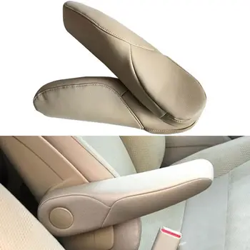 Honda CRV için CR-V 2010-2017 2 adet / çift Sentetik deri koltuk kol desteği Kapak Kabuk Trim Siyah Bej Renk Araba Styling Aksesuarları