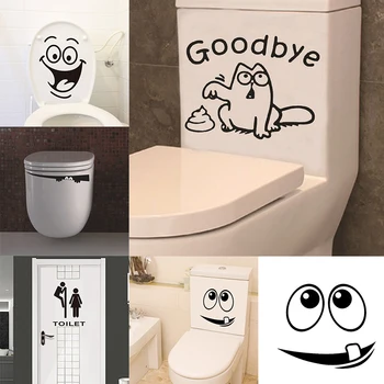 Yaratıcı Komik Su Geçirmez Çıkartmalar Banyo WC Tuvalet Dekorasyon Ev Dekor Ev Dekorasyon Çıkartmaları Posterler Duvar Tuvalet Sticker