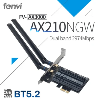 3000 Mbps PCI-E Kablosuz Adaptör Intel AX210 wifi 6E Wlan Kart Bluetooth 5.2 Çift Bant 2.4 GHz / 5 GHz MU-MIMO AX200NGW 802.11 ax