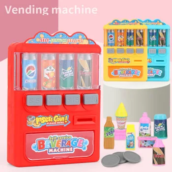 13 adet / grup Mini Otomat Çocuk Jetonlu İçecek Makinesi Self Servis Ekleme Paraları Şeker Alışveriş Satış Oyuncaklar