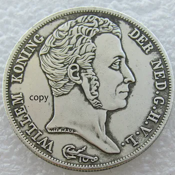(#2)Hollanda, 1818 3 Gulden Willem l Gümüş Kaplama Kopya Para