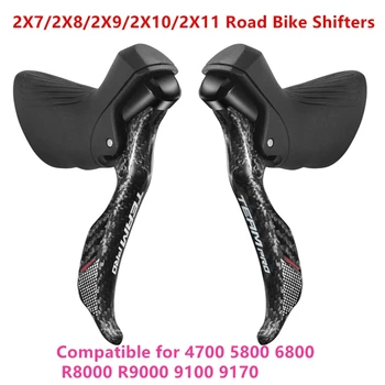 SENSAH Yol Bisikleti Shifters 2x8 / 2x9 / 2x10 / 2x11 Hız Kolu Fren Bisiklet Attırıcı Groupset için Uyumlu 5800 6800 R8000 4700