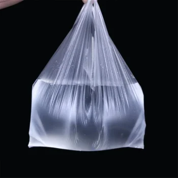 Yeni 100 Adet Şeffaf Çanta Süpermarket plastik saplı çanta alışveriş çantası Gıda Ambalajı 15-26cm/20-30cm/24-37cm / 28-48cm
