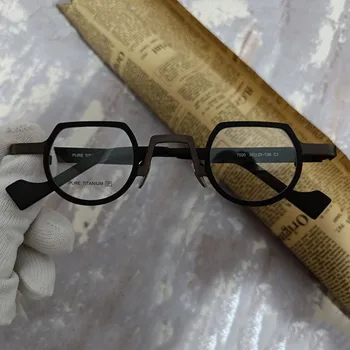 Vintage Yuvarlak Saf Titanyum Gözlük Çerçeveleri Erkekler Kadınlar Optik Gözlük Çerçeve Retro Premium Reçete Gözlük Çerçeveleri
