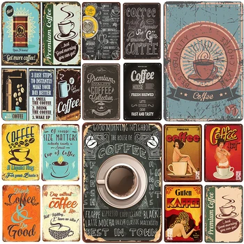 Taze Demlenmiş İtalyan Kahve Teneke İşareti Plak Vintage Dekor Metal İşareti Vintage Bar Dekorasyon Cafe Metal Poster Pub Metal Plaka