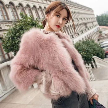 Kış Yeni Sıcak kadın Kısa Rüzgar Geçirmez Sıcak Vizon Ceket Düz Renk Kore Tarzı Zarif Lüks Faux Kürk Slim Fit Hırka Ceket