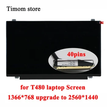ThinkPad için T480 20L5 20L6 Laptop Ekran HD 1366 * 768 Yükseltme QHD 2560*1440 LP140QH1-SPF1 LP140QH1-SPF2 Kablo 40 pins DC02C00BE10