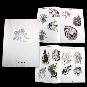 Dövme Kitap Stencil Kurt Çizim Toptan Renkler Beast A4 Eskiz Defteri Flaş Tasarımları Çin Eskiz Defteri Dövme Aksesuarları Kaynağı