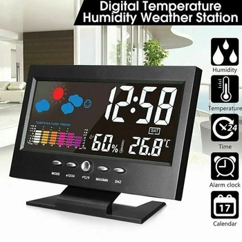 2020 Yeni Sıcak Hava Saati Renkli Ekran Yeni dijital ekran Termometre nem saati Renkli LCD Alarm Takvim Hava