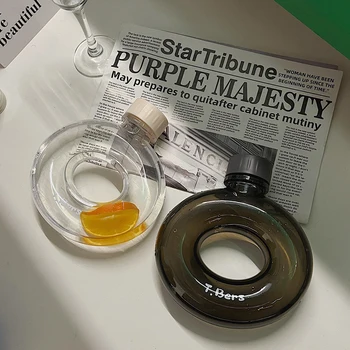Yeni 500ml Daire Spor Su Şişesi Taşınabilir Strappy sızdırmaz PC Su Bardağı Açık Spor Sevimli BPA Ücretsiz İçecek Bardağı