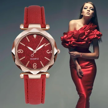 Kadın Saatler 2022 Lüks Gül Altın Bayanlar Bilek Saatler Kadınlar Deri Kayış Yıldız Gökyüzü quartz saat Kadın Relogio Feminino