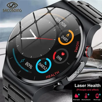 Yeni Lazer Tedavisi Sangao Akıllı İzle Erkekler EKG + PPG Sağlık Kalp Hızı Spor Spor İzle Vücut Sıcaklığı Smartwatch Xiaomi