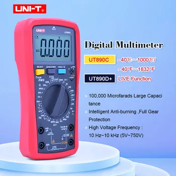 UNI - T UT890C / UT890D + Dijital Multimetre True RMS Manuel Aralığı AC DC Frekans Kapasitans Yeni ürünler, düşük fiyat promosyonu