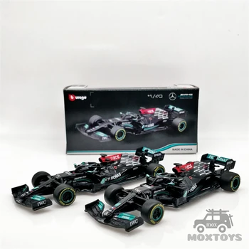 Bburago 1: 43 F1 W12 E Performans 2021 #44 Lewis Hamilton / #77 Valtteri Bottas pres döküm araba