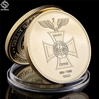 1871 Deutsche Reichsbank 1 Unze 999/1000 Altın Almanya Çapraz Kartal Yuvarlak Paraları Koleksiyon