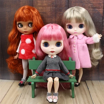BUZLU DBS Blyth Doll ortak vücut mat yüz 1/6 bjd 30cm bebek dahil elbise ayakkabı anime