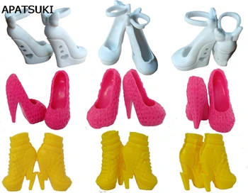 10 çift/grup Mix Stil Moda Tasarım Ayakkabı Yüksek Topuk Ayakkabı Canavar Yüksek Bebek Sandalet 1/6 Canavar Bebek