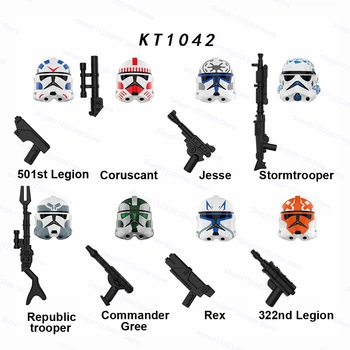 8 adet / takım 501st legion Jesse Klon Stormtroopers Araya Yapı Taşları Tuğla Yıldız Modeli Rakamlar Savaşları Oyuncak Çocuk Hediye KT1042