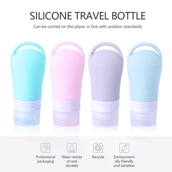 Taşınabilir silikon seyahat şişe seti boş el yapımı geri çekilebilir toka ile doldurulabilir kozmetik şampuan sıvı kozmetik şişe