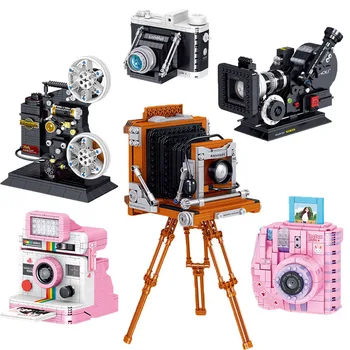 Dijital Video Kamera Projektör Polaroid Blok Seti DIY Mikro MOC Modeli yapı tuğlası oyuncağı Çocuklar İçin Doğum Günü Günü Hediyesi