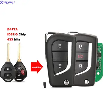 jingyuqin 2 Düğmeler Uzaktan Araba Anahtarı Kontrolü Toyota prius İçin 2 hilux etios vios yaris corolla FCC ID:B41TA ID67 / G Çip 433 Mhz