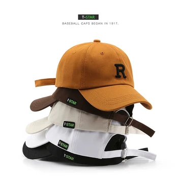 SLECKTON pamuklu beyzbol şapkası Erkekler ve Kadınlar için Moda Mektup R İşlemeli Şapka 2022 Yaz Güneş Kapaklar Rahat Snapback Şapka Unisex