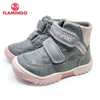 FLAMINGO Sonbahar Keçe Yüksek Kaliteli Gri çocuk çizmeleri Boyutu 22-27 kaymaz Ayakkabı Kız için Ücretsiz Kargo 202B-Z5-2041