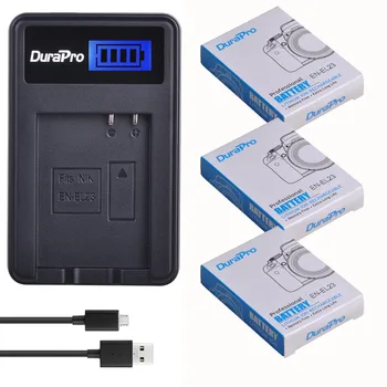DuraPro EN-EL23 Bateria ENEL23 EN EL23 Pil + Şarj Cihazı C Tipi portu ile Nikon COOLPİX P900 P610 P600 B700 S810c Kamera