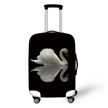 Beyaz Kuğu Baskı Seyahat Aksesuarları Bavul koruyucu kapaklar 18-32 İnç Elastik Bagaj tozluk Kılıfı Gerilebilir Koruyucu